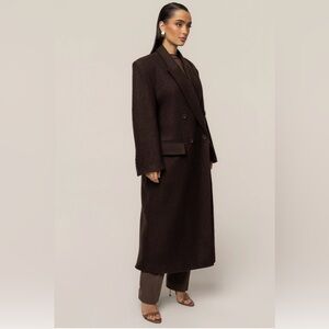 JLUXLABEL CHOCOLATE OVERSIZE DOUBLE BREASTE.